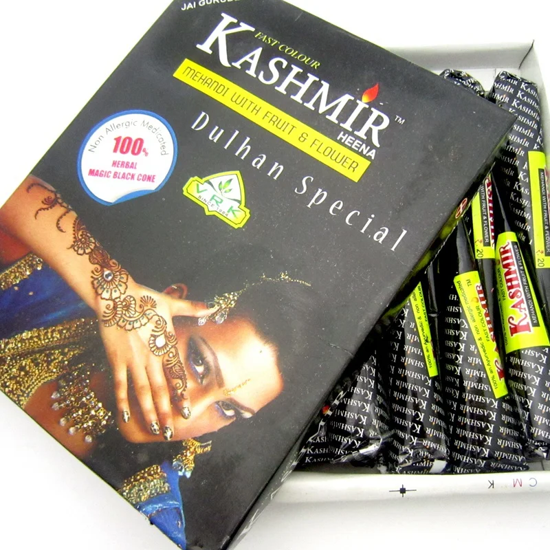 12 шт. Кашмирская индийская самая черная паста для татуировок с хной рук и пальцев