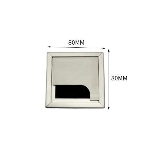 80x80mm Квадратный металлический компьютерный стол с проволочным отверстием, декоративное покрытие, настольная розетка из алюминиевого сплава, встроенное гнездо с отверстием, крышка с люверсами, стол - Цвет: 80x80mm