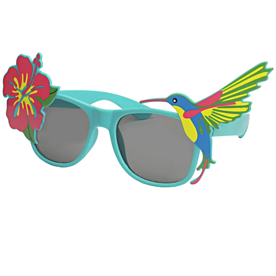 Flowers and birds Забавные вечерние солнцезащитные очки Luau, Гавайские очки, тропические Необычные наряды для летней вечеринки, Декорации для фотосессии - Цвет: Flowers and birds