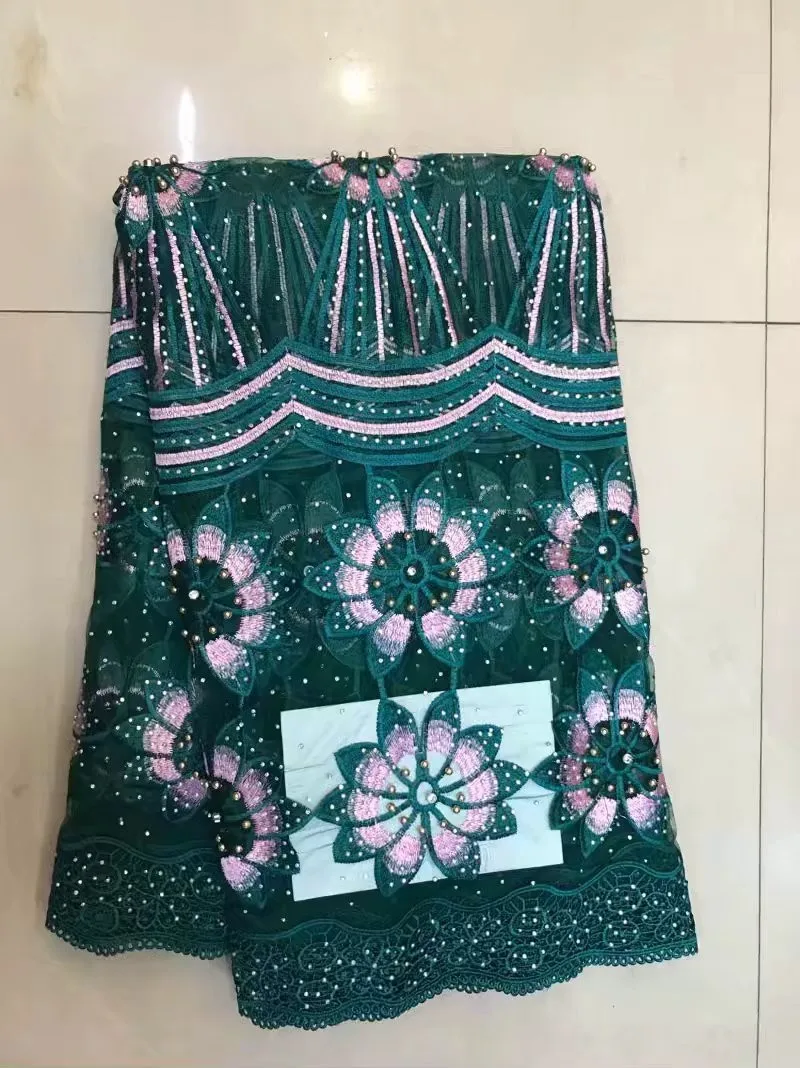 (5 yards/lot)Z1123-1 gut aussehende Franzosisch spitze stoff mit steine perle qualitat afrikanische tull fur party-kleid! | Дом и сад