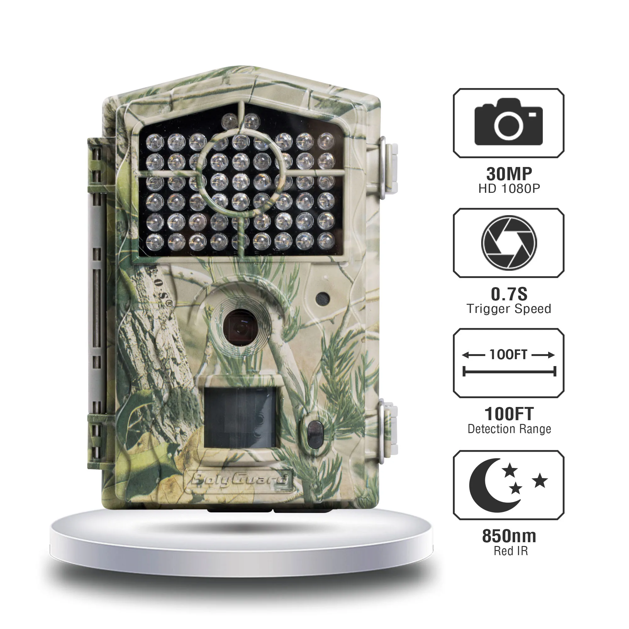 Камера для охоты Bolyguard 30 мп 100 футов 0 7 с триггер время Камара камаса фотоловушка
