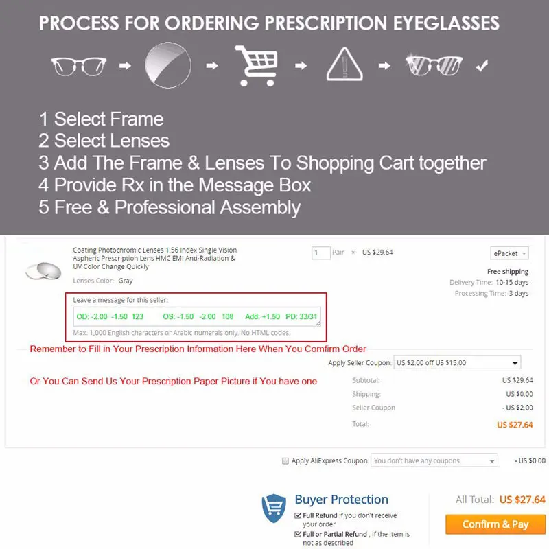 Фото 1.56 1.61 1.67 free-from multifocal Progressive Anti-Blue Ray Prescription Optical Eyeglasses Spectacles Lenses 1 Pair Lenses №2