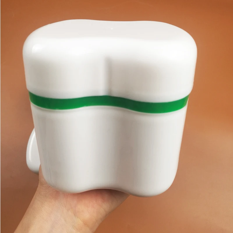 

Fashion Denture Bath Box Case Dental False Teeth Storage Container Rinsing Basket Travel Portable Box for artificial tooth