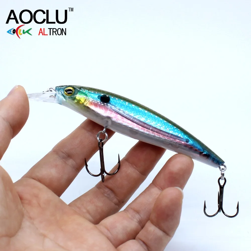 

AOCLU NEW LURE wobbler 100mm 16g Sinking Hard Bait Minnow Crank fishing lure saltwater Bass Fresh VMC hooks 6 colors tackle