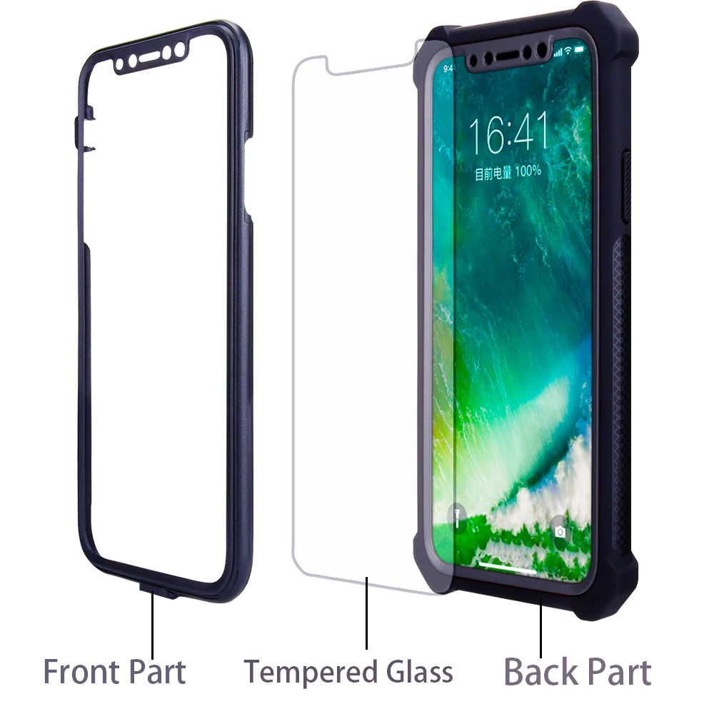 KSELF + бесплатно закаленное стекло чехол для iPhone 7 8 6 6S Plus X XS XR 360 градусов полный