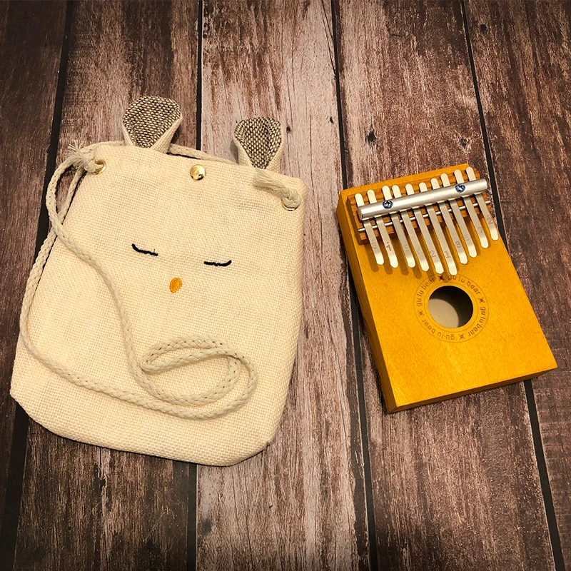 Детское деревянное мини-пианино Kalimba 10 клавиш с чехлом для начинающих | Спорт и