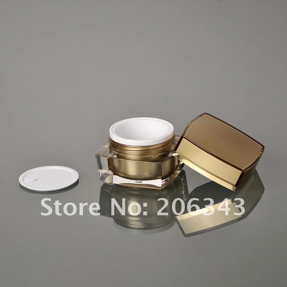 30 г золотая акриловая квадратная банка для крема косметическая банка|cream jar|30g