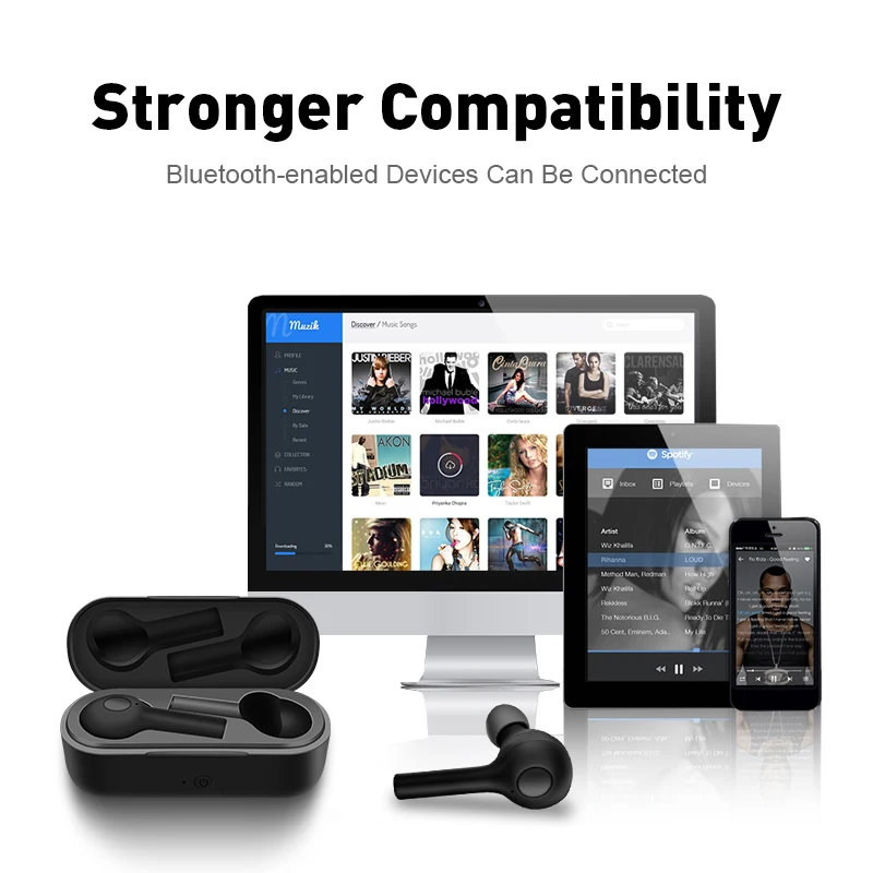 M& J, беспроводные Bluetooth наушники 5,0, настоящие беспроводные наушники, гарнитура, стерео Bluetooth наушники, pk i10 tws i30 i20 i12 tws i7s i60