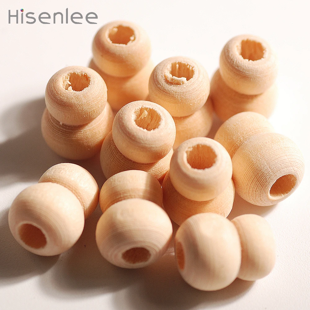 Hisenlee 12 мм 100% Необработанные деревянные бусины в форме тыквы используемые для