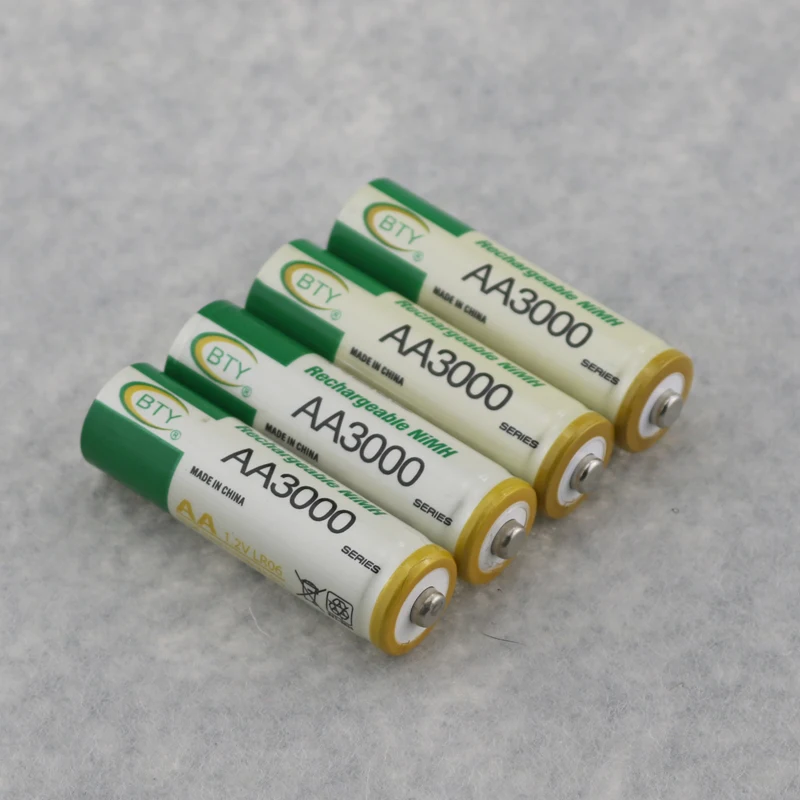 4 шт бренд BTY 1,2 V 3000 mAh аккумуляторная батарея АА Ni-MH AA батареи