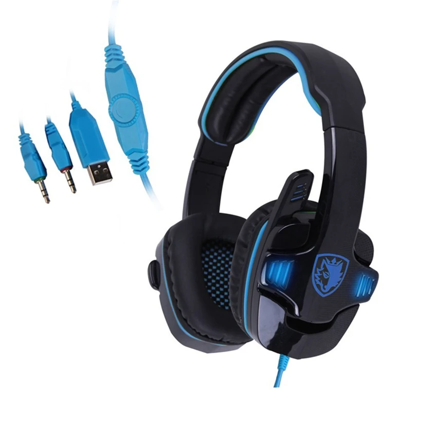 SADES SA-708 Gaming Headset Stereo Headphones Earphones with Microphone for Computer Laptop Skype Mobile Phone High Quality | Электроника