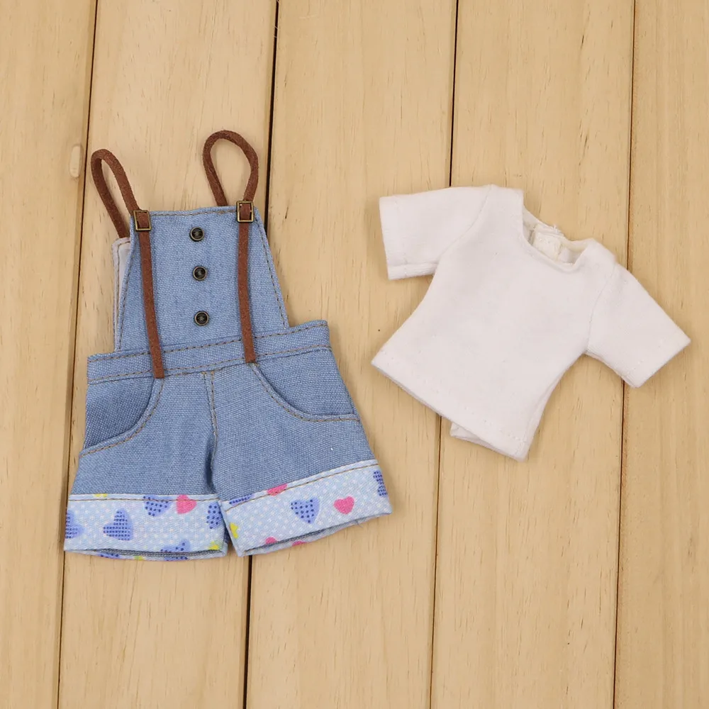 Костюм одежды для куклы Blyth фиолетовая шифоновая футболка и джинсы брюки 1/6 BJD ICY NEO
