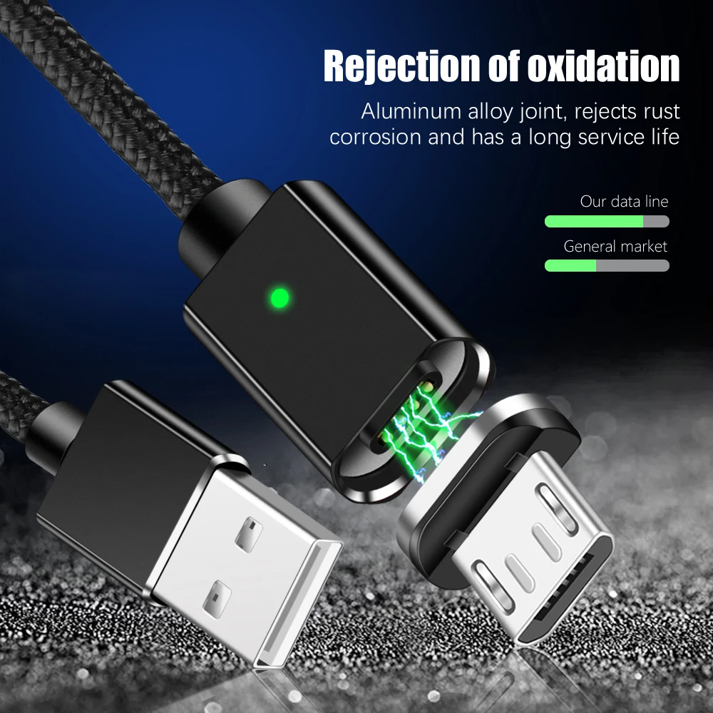 Магнитный usb-кабель для iPhone, быстрый зарядный кабель зарядного устройства микро-usb type-C для samsung, кабели для мобильных телефонов