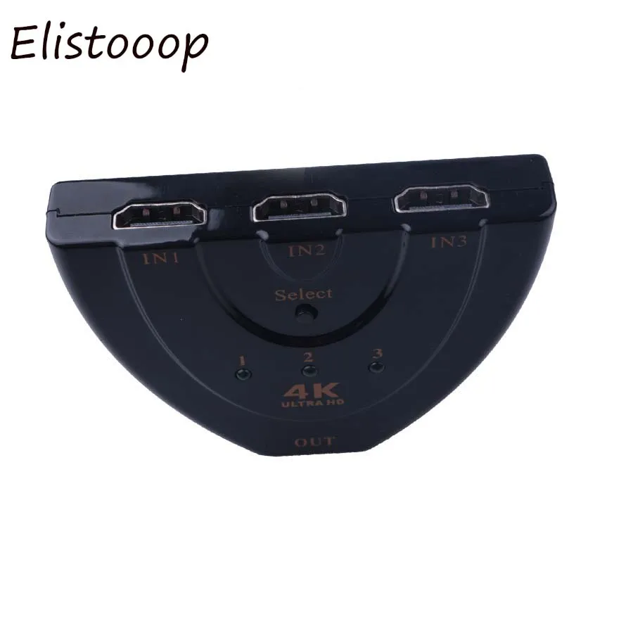 Elistooop 4K * 2K мини HDMI сплиттер 3 порта концентратор коробка Авто переключатель в 1