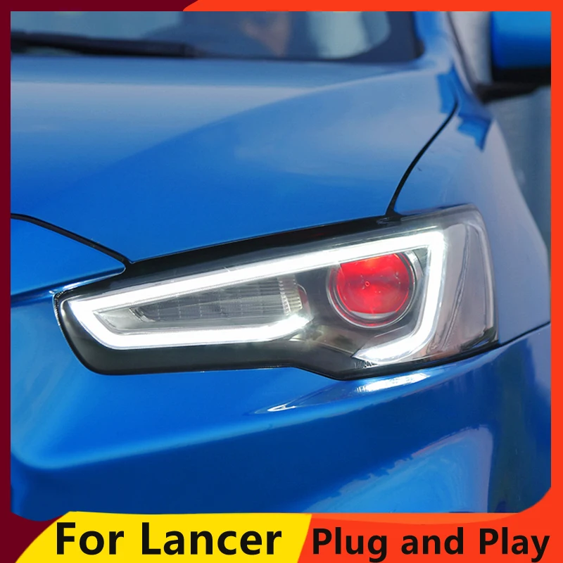 KOWELL автомобильный Стайлинг Головной фонарь для LANCER фары светодиодный ангельские