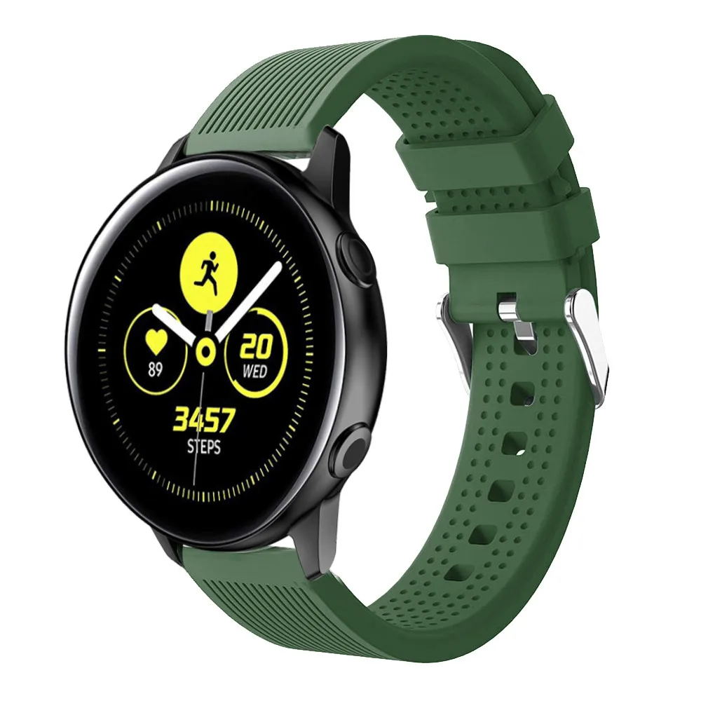 20 мм ремешок для часов силиконовый Samsung Galaxy Watch Active 42 gear s2 bip умный Браслет