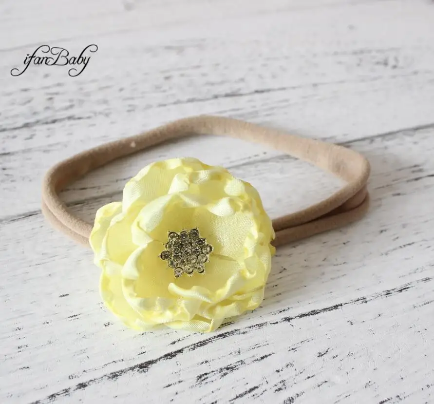 Baby Yellow Девушка Для женщин повязка на голову в цветочек повязка на голову burn flower вышитая с цветочным принтом повязка на голову, по 1 шт - Цвет: Baby Yellow
