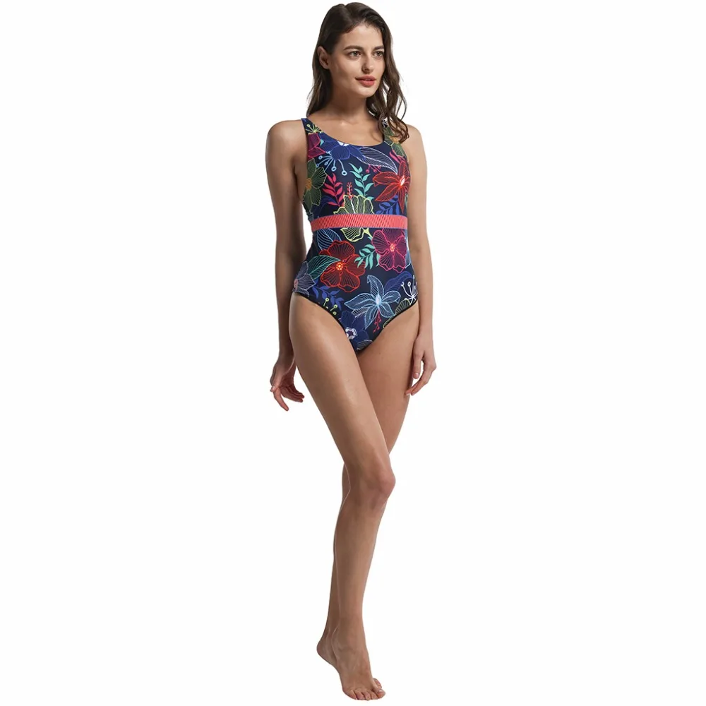 Женские слитные купальники Megartico с цветочным принтом бандажные открытой спиной