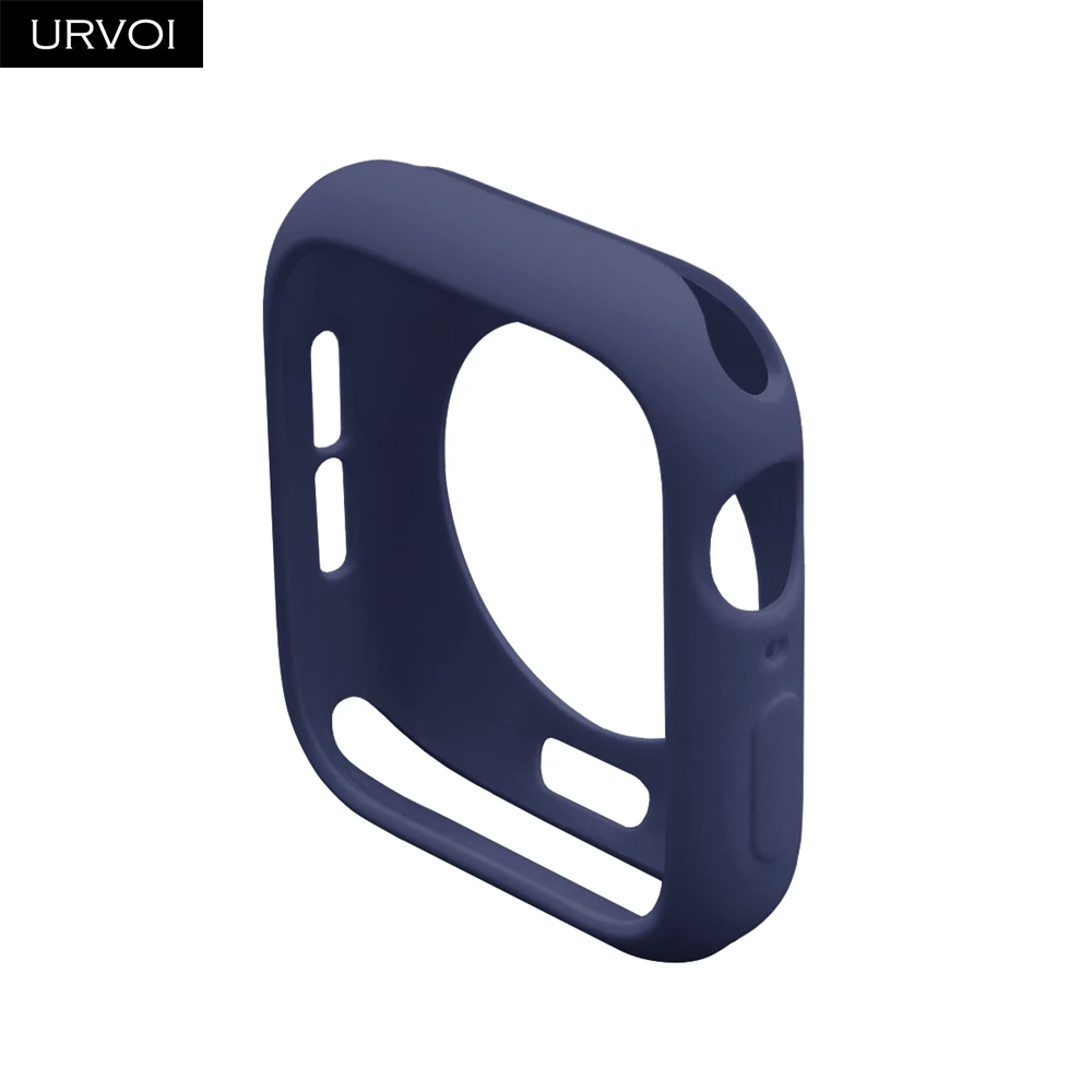 URVOI конфетный, TPU чехол для apple watch series 5 4 3 21 цветной защитный чехол для iWatch 38 42 40 44 мм подходит для ультратонкой рамки - Цвет: Navy