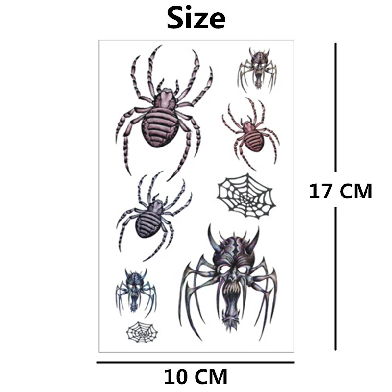 SHNAPIGN Милая паук временная татуировка боди арт на руку флеш тату наклейки 17*10 см водостойкая искусственная