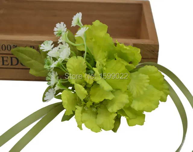 Ручной работы Scabiosa Gysophila цветок свадебное украшение для выпускного вечера корсаж