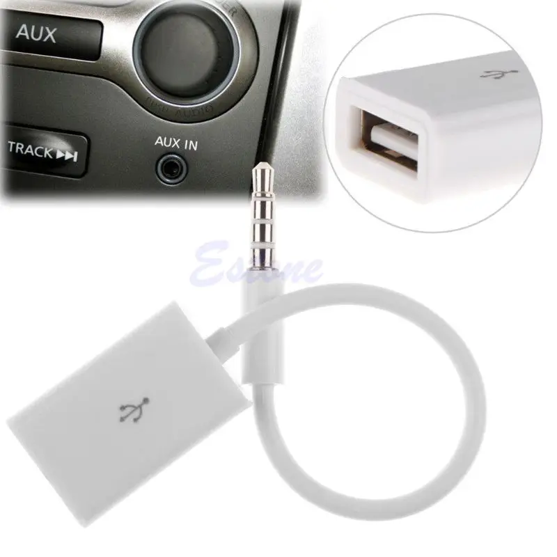 Белый мужской AUX аудио разъем для USB 2 0 Женский конвертер кабель Шнур