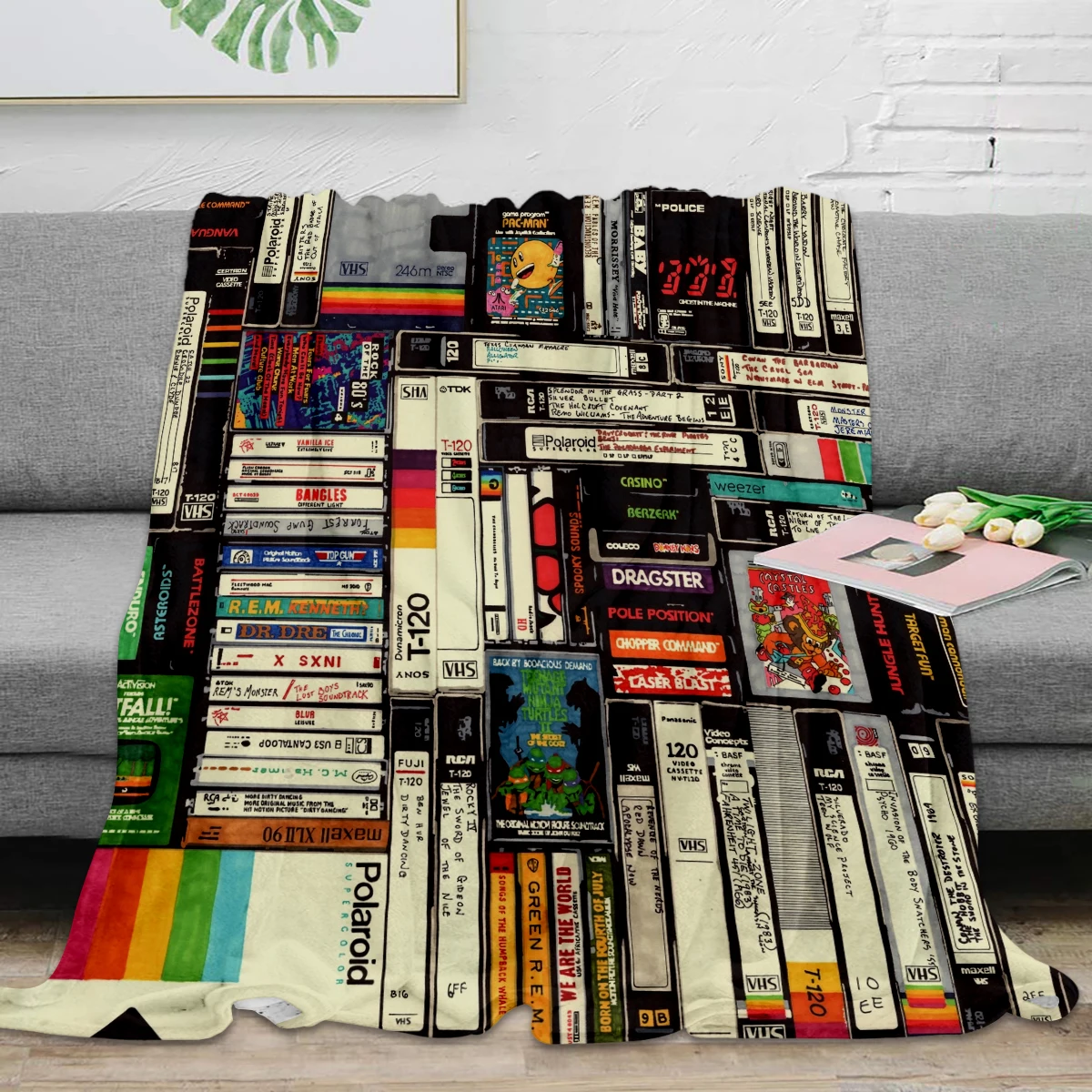 Бархатное одеяло bighсетки VHS и игры бархатное теплое из микрофибры фланелевое