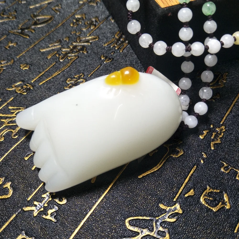 

Send Class A National Certificate Natural Hetian White Jade Ankle Pendant Jade Bead Chain Can do hand play pieces