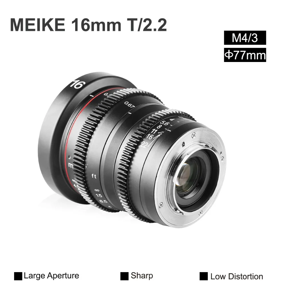 Фото Асферическая линза Meike 16 мм T2.2, ручная фокусировка, Cine объектив для микро-четырех третей (MFT, M4/3), крепление для камер Olympus Panasonic №5
