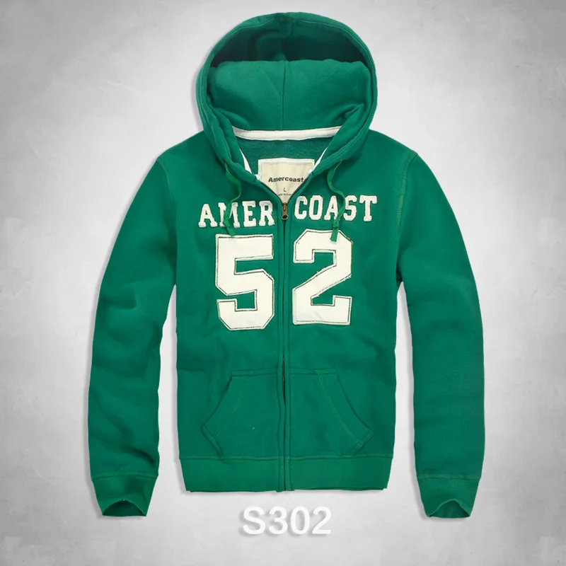 S302 Jade green Amercoast, мужские толстовки, осенняя куртка, спортивный костюм, верхняя одежда, пальто с капюшоном, мужская толстовка с длинным рукавом, Повседневная тонкая спортивная одежда - Цвет: S302 Jade green