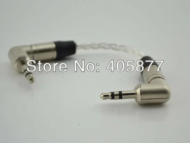 Высококачественный посеребренный кабель для наушников с угловым штекером 3 5 мм