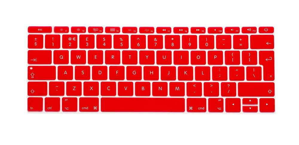 Клавиатура кожного покрова Европейская версия для Macbook 1" A1534 retina Pro 13" не с сенсорной панелью A1708 Версия ЕС пылеотталкивающая пленка - Цвет: Красный