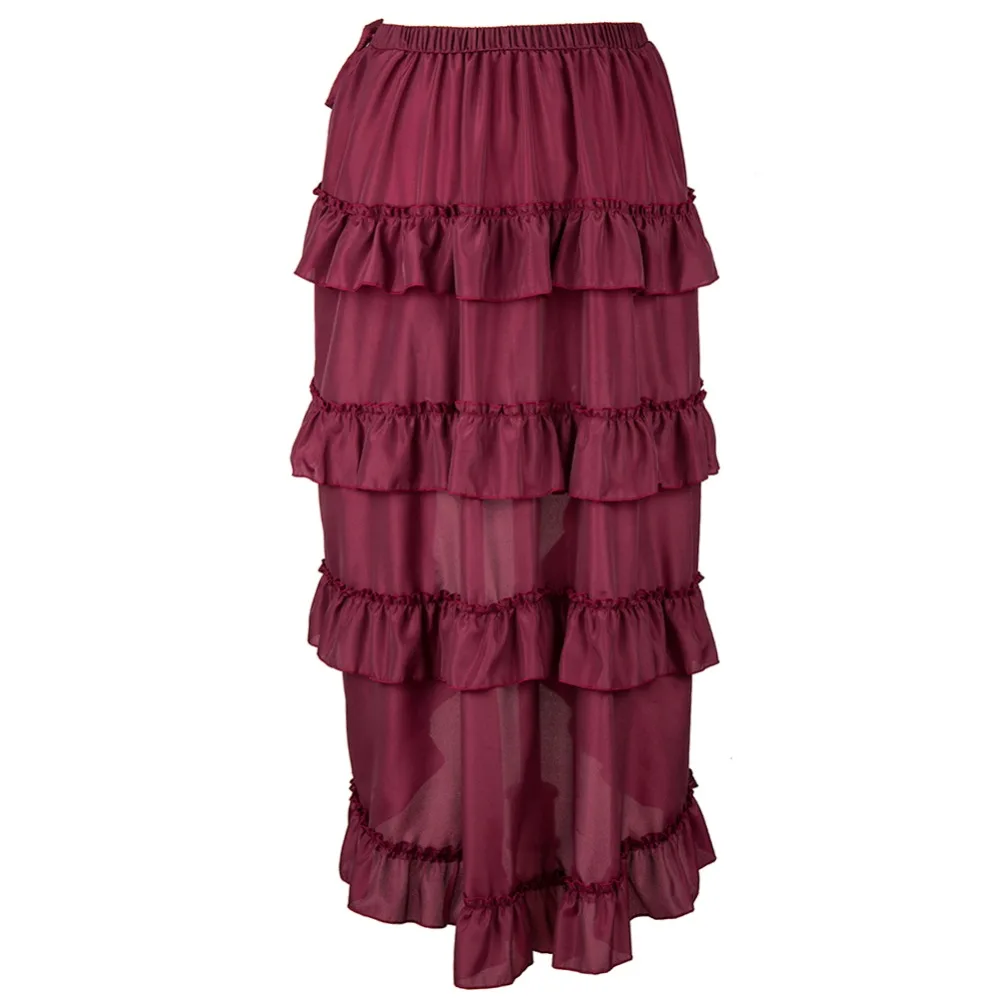 Плиссированная плиссированная юбка в стиле стимпанк с рюшами готический стиль
