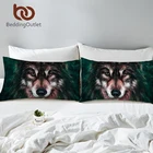 Наволочка для кровати с изображением волка, декоративная наволочка для подушки с 3d принтом, постельные принадлежности для детей, 2 шт.