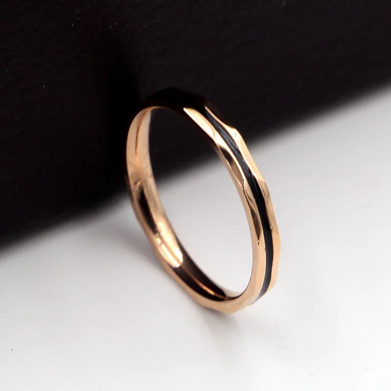 Женские кольца Martick черные в простом стиле подарок для вечеринки цвета розового