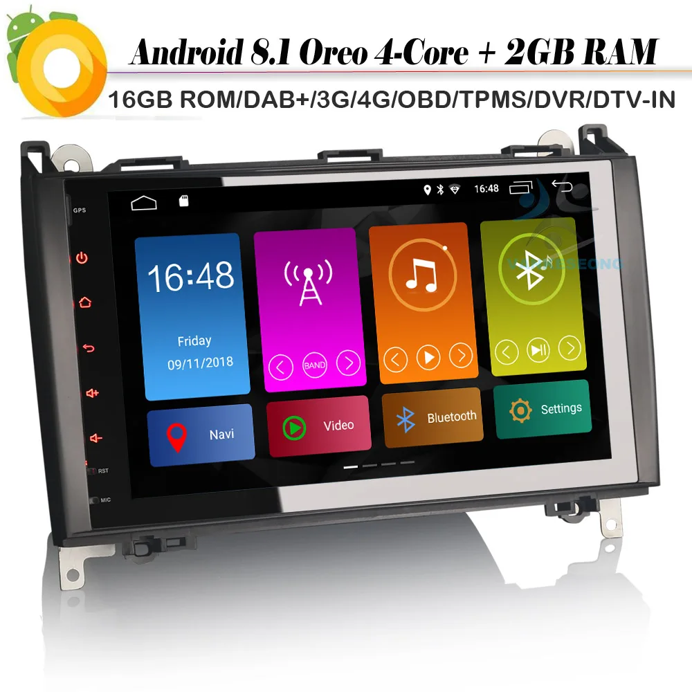 Автомагнитола DAB + 9 дюймов Android 8 1 спутниковая навигация GPS Bluetooth DVR | Автомобили и