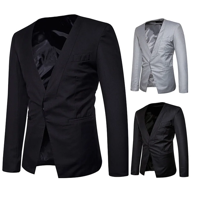 Новинка модные однотонные мужские повседневные блейзеры и куртки приталенная
