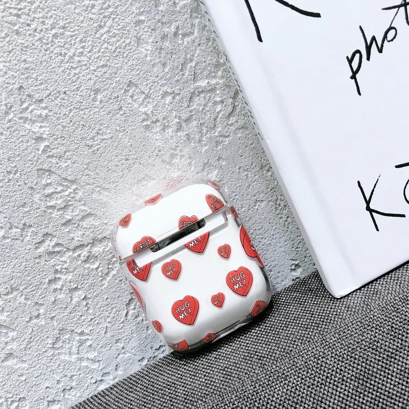 Прозрачный чехол для наушников для Apple AirPods, зарядная коробка с милым мультяшным шаржем коричневого цвета, Жесткий Чехол для Airpods, чехол s