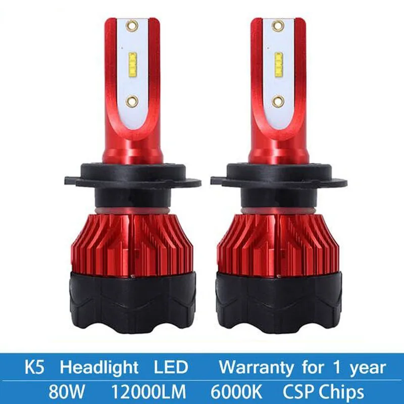 

Автомобильные светодиодные лампы Muxall, 2 шт., H4, H7 светодиодный LED 9006, 9005, H1, H3, H11, 80 Вт, 6000K, 12000LM, CSP чипы, супер яркие лампы