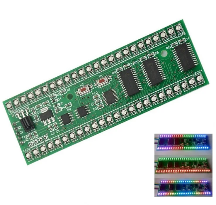 RGB MCU дисплей с узором двухканальный 24 LED VU индикатор уровня измеритель AU|au| |