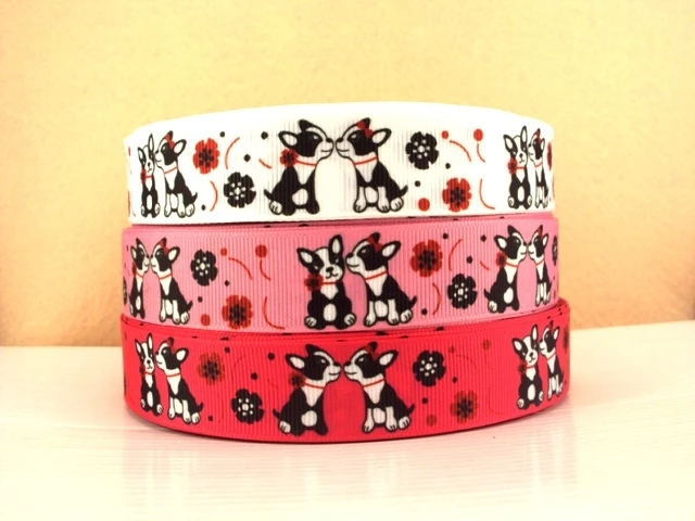 50 ярдов 7/8 &quot22 мм Kawaii Собаки напечатаны grosgrain ленты для вечерние украшения