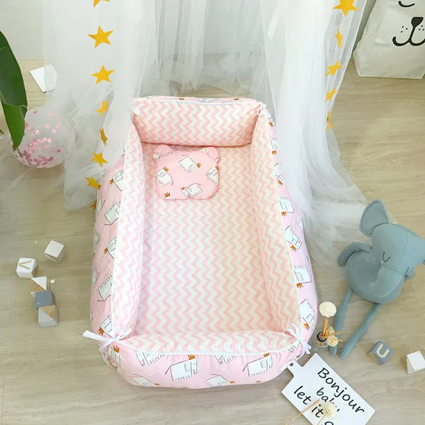 Pink 1 Детская кроватка для младенцев портативная кроватка детская кроватка кровать для сна артефакт дорожная кровать постельные принадлежности бамперная кроватка матрас - Цвет: Pink 1