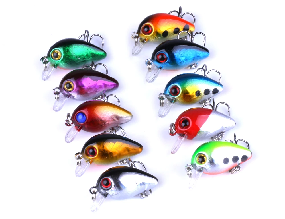 10 шт кривошипный рыболовные приманки с коробкой комплект Swimbait Троллинг воблеры