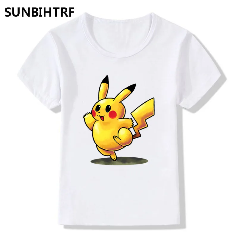 Новое поступление детские футболки с покемонами летние милые топы короткими