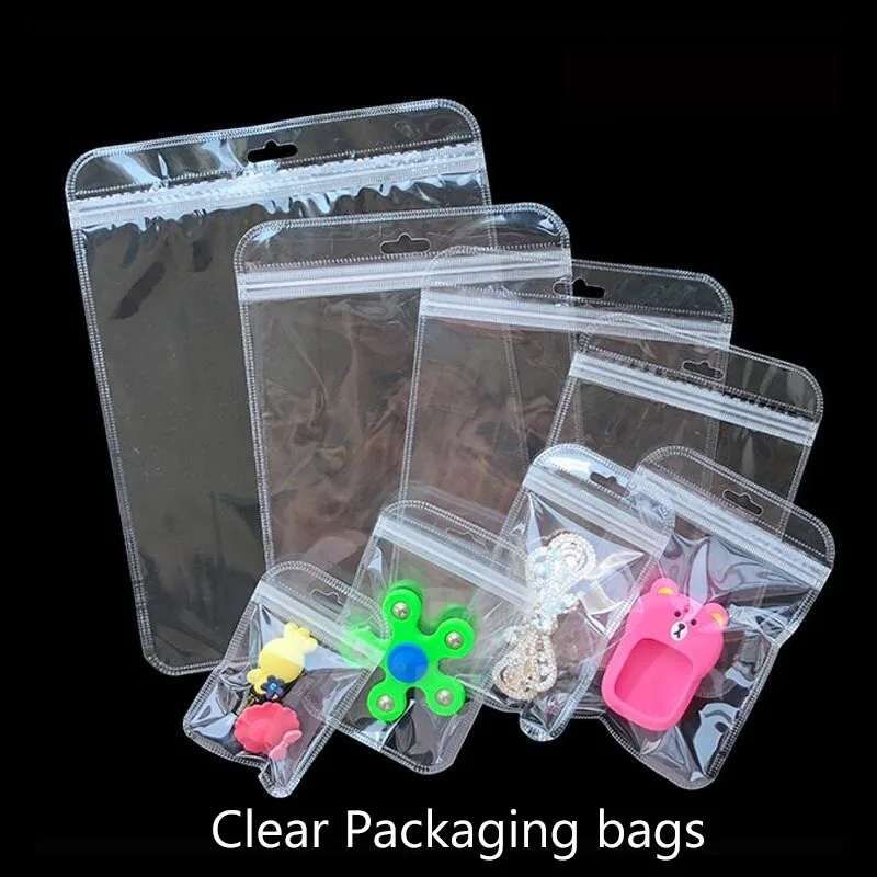 200 шт./лот прозрачный самозапечатывающийся маленький пластиковый пакет с замком