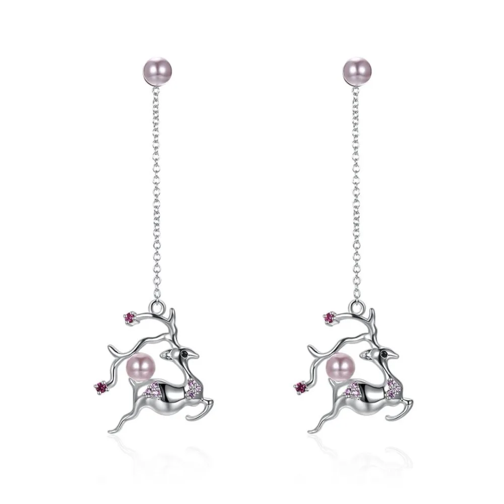 Женские серьги капли с кристаллами Swarovski LEKANI из стерлингового серебра 925 пробы