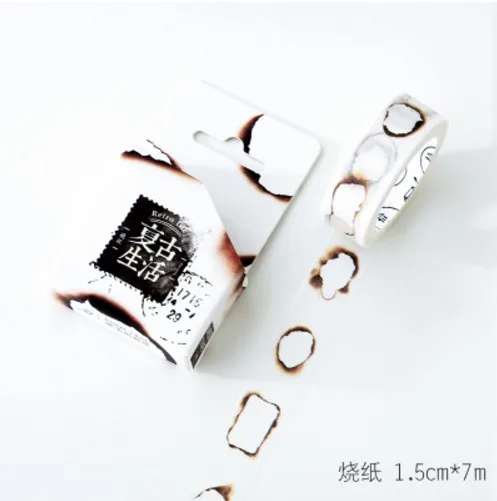 Paper hole 15 мм X 7 м Ретро Серия васи клейкая лента DIY Скрапбукинг наклейка этикетка маскирующая лента канцелярский подарок для студента - Цвет: Paper hole