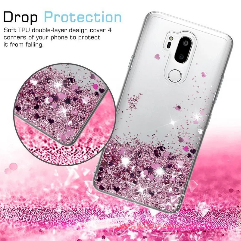 Lovely Glitter Hearts Liquid Quicksand Case For LG K4 K10 2017 V30 V20 Clear Soft Silicon Back Cover G7 G4 G5 G6 Q6 | Мобильные