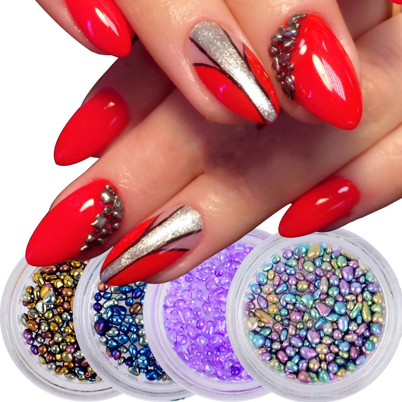 

1 BOX NEW 2022 Fashion 3D Mixed Sizes Nail Art Chameleon Stone Irregular Beads Colorful Manicure Rhinestone