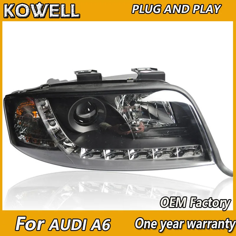 

KOWELL Car Styling for Audi A6 LED Headlight 1997-2004 A6 Headlight Bi-Xenon Head Lamp LED DRL Car Lights